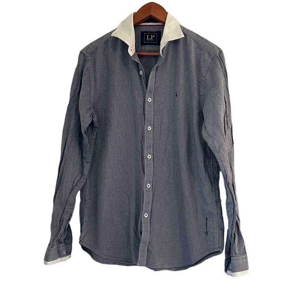 Louis Philippe Blue & White Dress Shirt